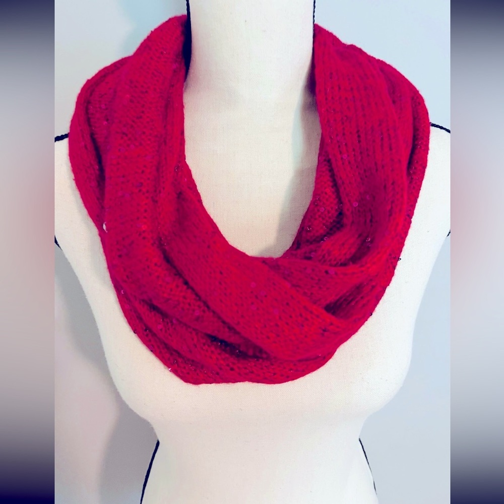 Calvin Klein Pink Knit Shimmer Scarf